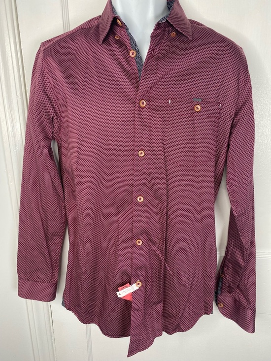 Ted Baker Other - Ted Baker Men's Burgundy Micro-Pattern Button-Down Shirt